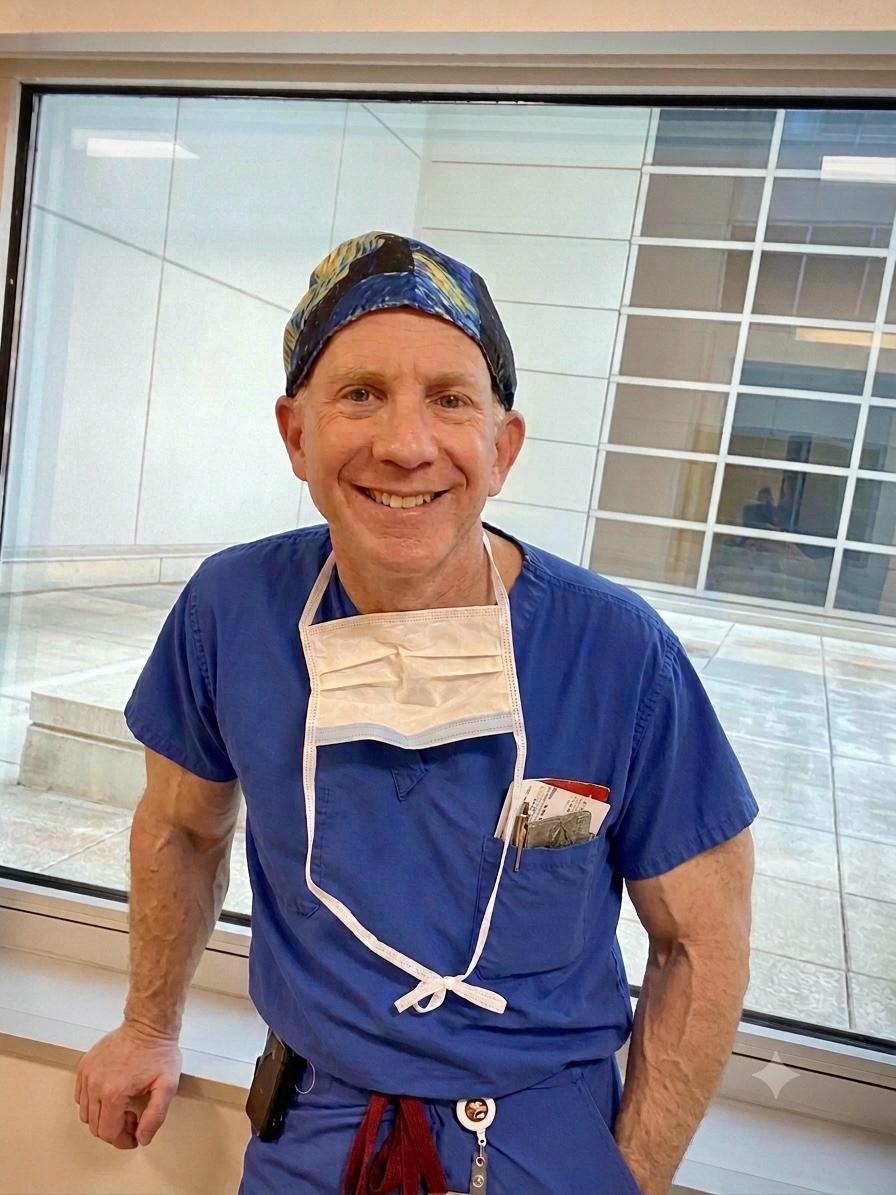 David M. Klein, MD in surgical scrubs